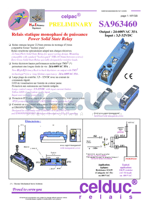 SA963460 datasheet - Power Solid State Relay