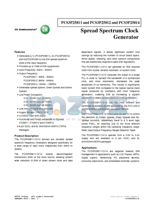 PCS3P25814 datasheet - Spread Spectrum Clock Generator