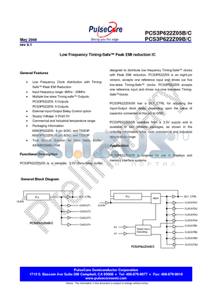 PCS3P622Z05B datasheet - Low Frequency Timing-Safe Peak EMI reduction IC