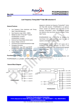 PCS3P622Z05C datasheet - Low Frequency Timing-Safe Peak EMI reduction IC