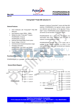 PCS3P623Z05B datasheet - Timing-Safe Peak EMI reduction IC