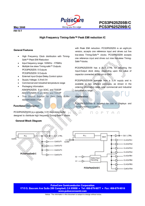 PCS3P625Z05B datasheet - High Frequency Timing-Safe Peak EMI reduction IC