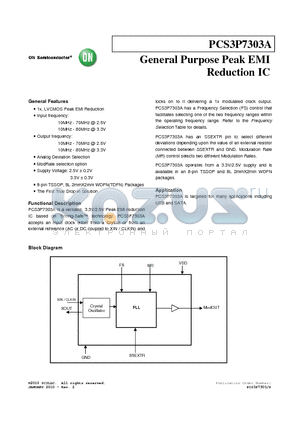 PCS3P7303AG-08TR datasheet - General Purpose Peak EMI Reduction IC