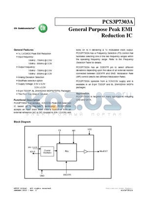 PCS3P7303AG-08TT datasheet - General Purpose Peak EMI Reduction IC