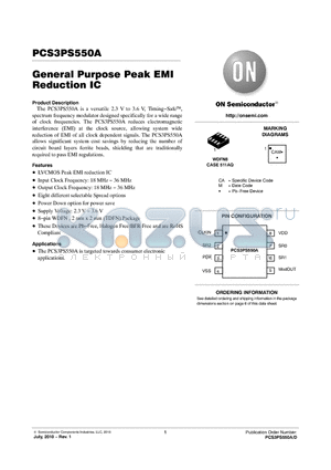 PCS3PS550A datasheet - General Purpose Peak EMI Reduction IC