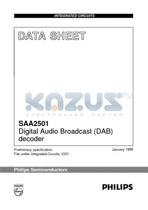 SAA2501 datasheet - Digital Audio Broadcast DAB decoder