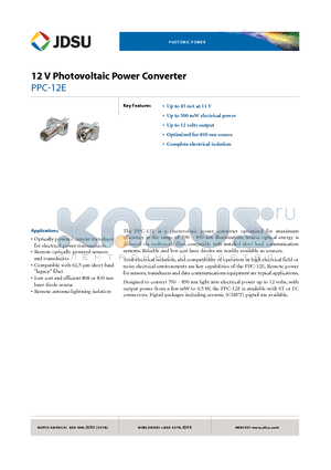 PPC-12E datasheet - 12 V Photovoltaic Power Converter