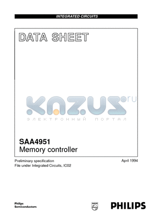 SAA4951 datasheet - Memory controller