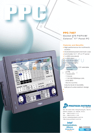 PPC-7407 datasheet - Socket 478 P4/P4-M/ Celeron 17