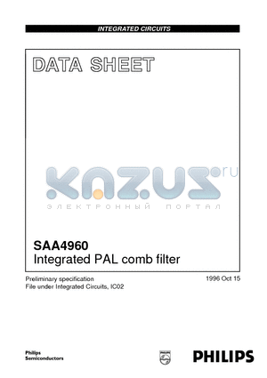 SAA4960 datasheet - Integrated PAL comb filter