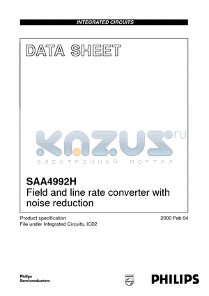 SAA4992H datasheet - Field and line rate converter with noise reduction