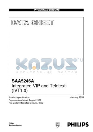 SAA5246AGP datasheet - Integrated VIP and Teletext IVT1.0