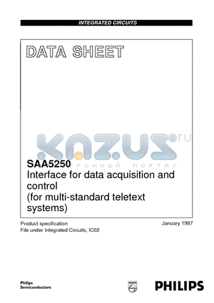 SAA5250T datasheet - Interface for data acquisition and control for multi-standard teletext systems