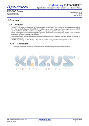 R5F213G2CNSP datasheet - RENESAS MCU