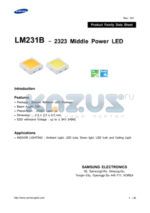 SPMWHT223MD5WAP0S0 datasheet - 2323 Middle Power LED