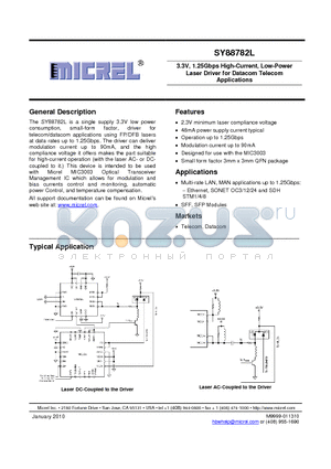 SY88782L_10 datasheet - 3.3V, 1.25Gbps High-Current, Low-Power