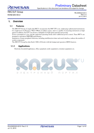 R5F213J5TNNP datasheet - RENESAS MCU