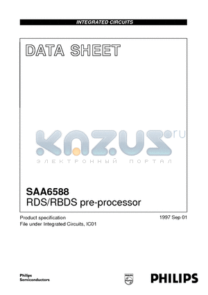 SAA6588 datasheet - RDS/RBDS pre-processor