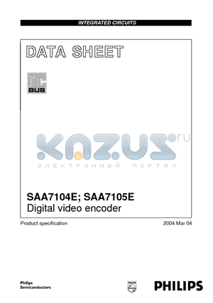 SAA7105E datasheet - Digital video encoder