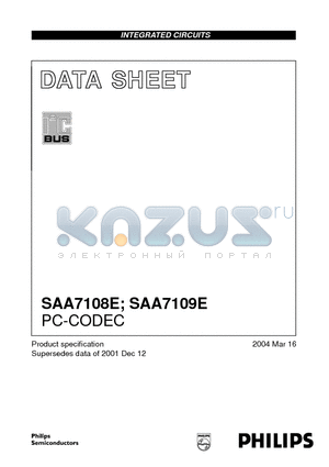 SAA7108E datasheet - PC-CODEC