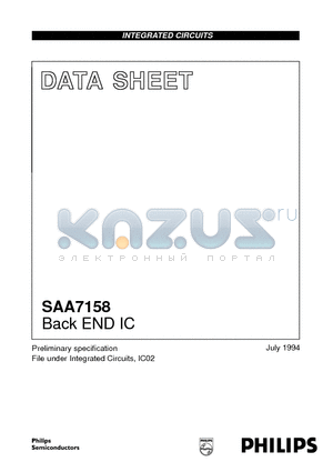 SAA7158 datasheet - Back END IC