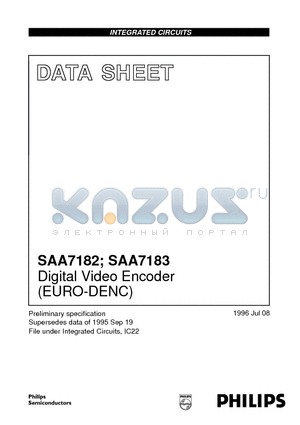 SAA7183 datasheet - Digital Video Encoder EURO-DENC