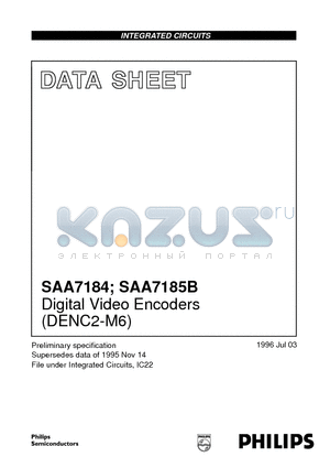 SAA7185B datasheet - Digital Video Encoders DENC2-M6