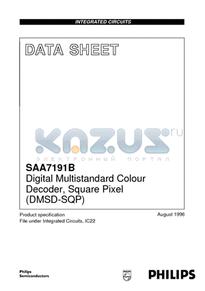 SAA7191B datasheet - Digital Multistandard Colour Decoder, Square Pixel DMSD-SQP