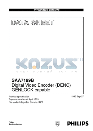 SAA7199 datasheet - Digital Video Encoder DENC GENLOCK-capable