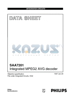 SAA7201 datasheet - Integrated MPEG2 AVG decoder