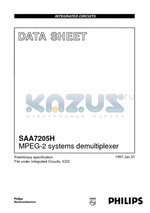 SAA7205H datasheet - MPEG-2 systems demultiplexer