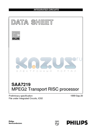 SAA7219HS datasheet - MPEG2 Transport RISC processor