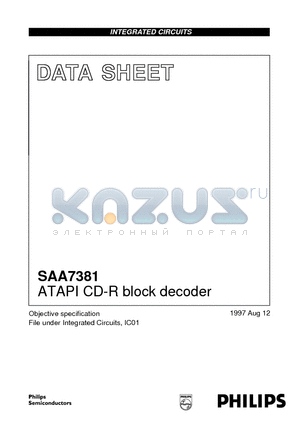 SAA7381 datasheet - ATAPI CD-R block decoder