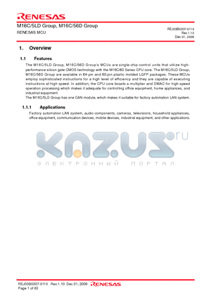 R5F3562EDFE datasheet - RENESAS MCU