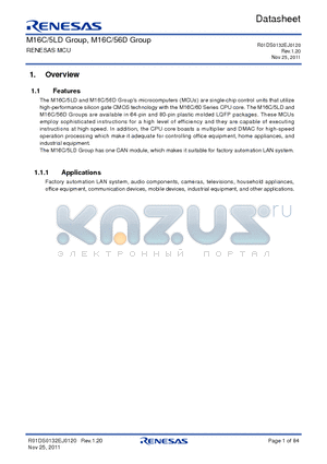 R5F35630DFF datasheet - RENESAS MCU