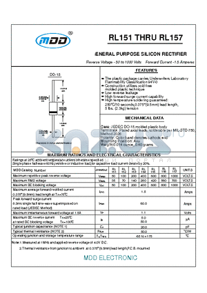 RL155 datasheet - GENERAL PURPOSE SILICON RECTIFIER