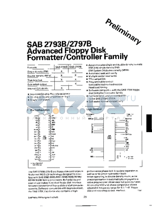 SAB2793B datasheet - Advanced Floppy Disk Formatter/Controller Family