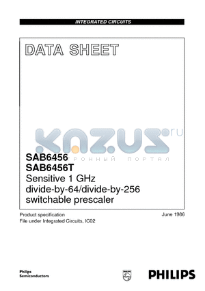 SAB6456T datasheet - Sensitive 1 GHz divide-by-64/divide-by-256 switchable prescaler