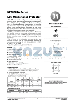 NP0160TAT1G datasheet - Low Capacitance Protector