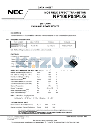 NP100P04PLG datasheet - MOS FIELD EFFECT TRANSISTOR