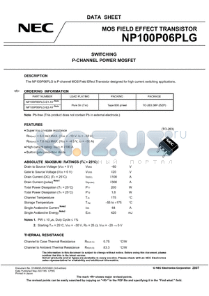 NP100P06PLG-E2-AY datasheet - MOS FIELD EFFECT TRANSISTOR