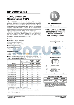 NP1100SCMCT3G datasheet - 100A, Ultra Low Capacitance TSPD