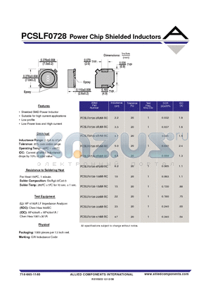 PCSLF0728-2R2M-RC datasheet - Power Chip Shielded Inductors