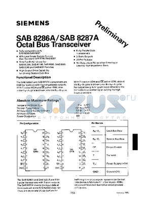SAB8286A-P datasheet - OCTAL BUS TRANSCEIVER