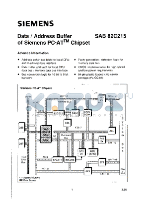 SAB82C215 datasheet - ADVANCE INFORMATION