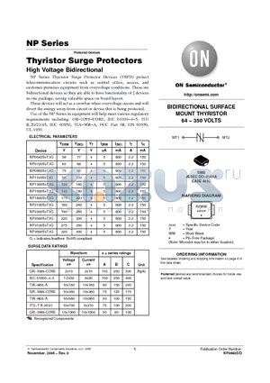 NP1500SAT3G datasheet - Thyristor Surge Protectors High Voltage Bidirectional