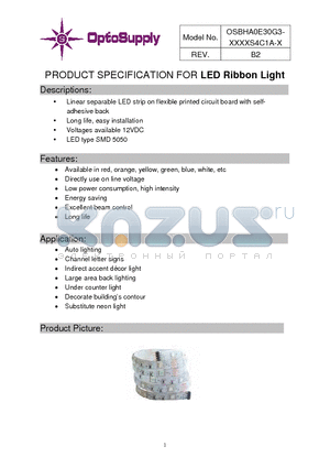 OSBHA0E30G3-OSTFDBS4C1A-X datasheet - LED Ribbon Light