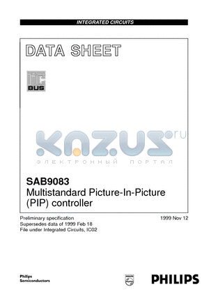 SAB9083H datasheet - Multistandard Picture-In-Picture PIP controller