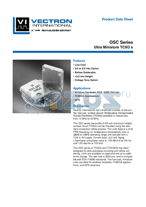 OSC-3A0 datasheet - Ultra Miniature TCXO