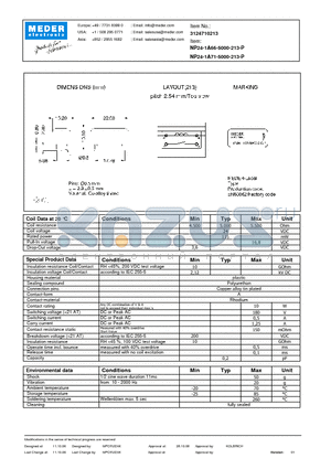 NP24-1A66-5000-213-P datasheet - NP Reed Relays